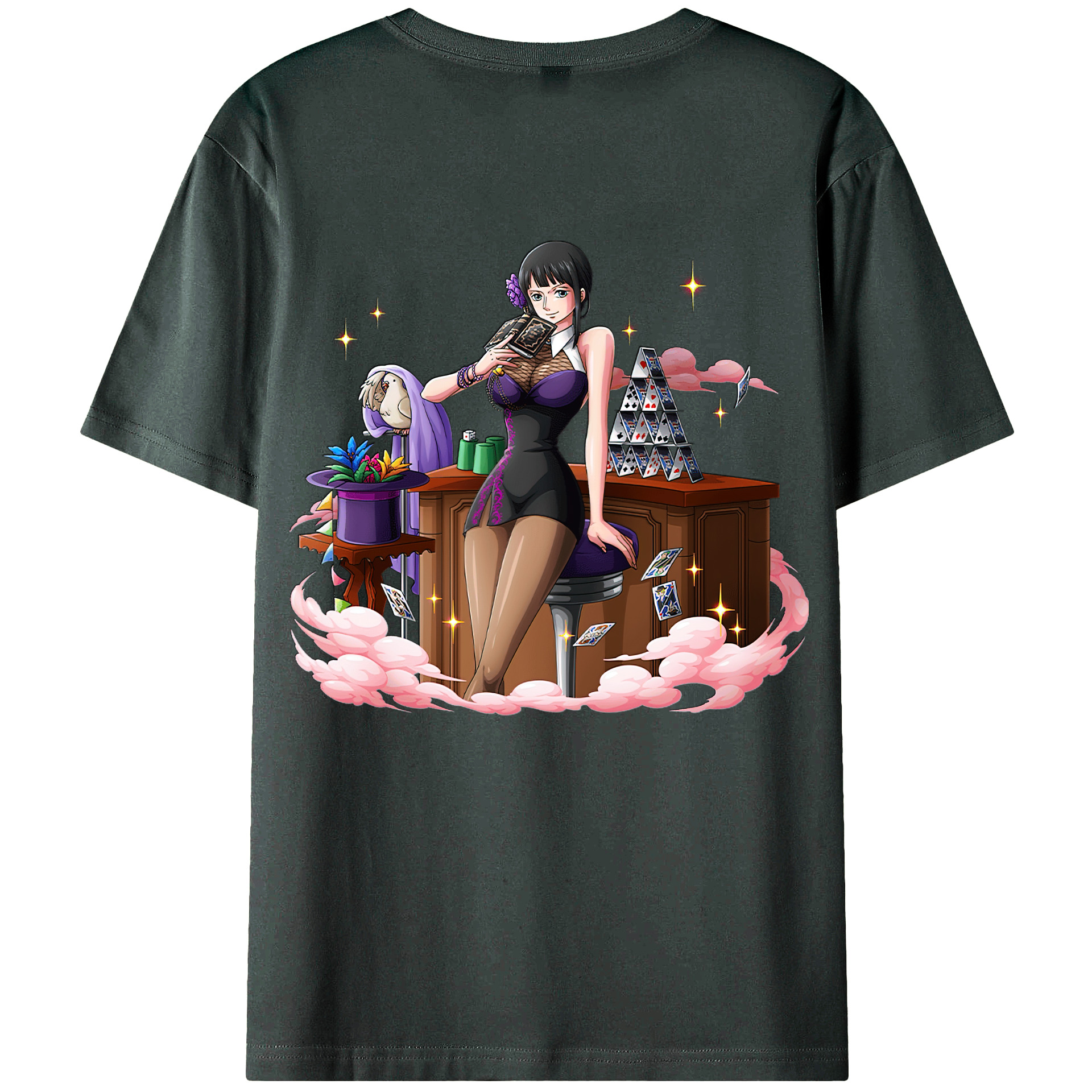 ワンピース ニコ・ロビン ONE PIECE Nico Robin 綿100％ メンズ半袖Tシャツ（バックプリント） 通気性